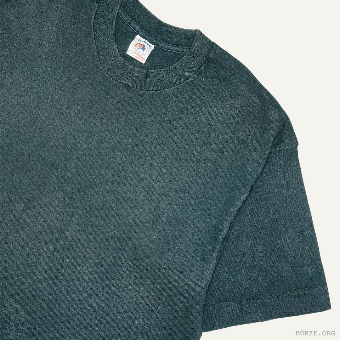1990s USA FOTL SUN FADED PLAIN BLACK BLANK VINTAGE T-SHIRT L/XL