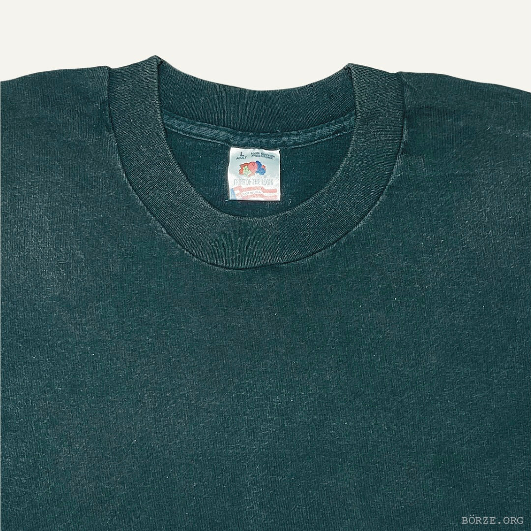 1990s USA FOTL SUN FADED PLAIN BLACK BLANK VINTAGE T-SHIRT L/XL