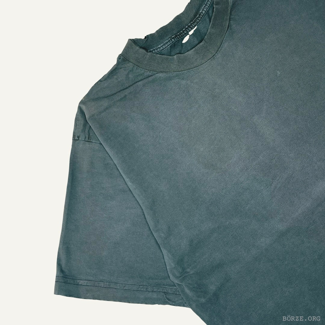 1990s FIFA COUP DU MONDE TRASHED SUNFADED PLAIN BLACK BLANK VINTAGE T-SHIRT LARGE