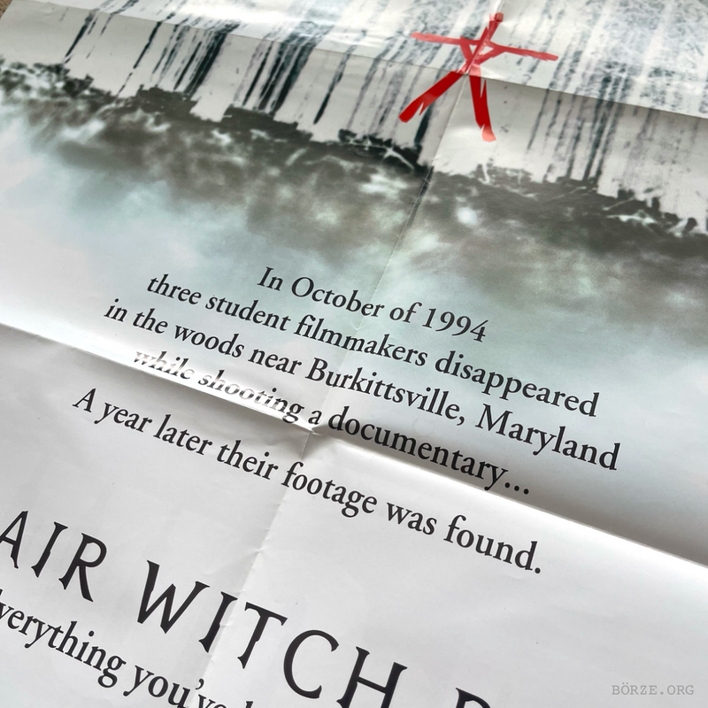 1999 THE BLAIR WITCH PROJECT ORIGINAL UK RELEASE VINTAGE FILM POSTER