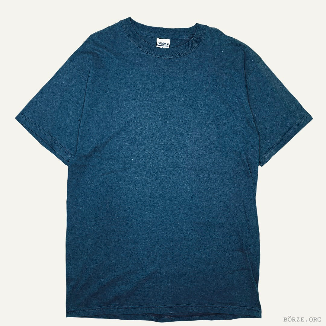 Late 1990s GILDAN ULTRA COTTON CHARCOAL BLUE VINTAGE PLAIN BLANK T-SHIRT M/L