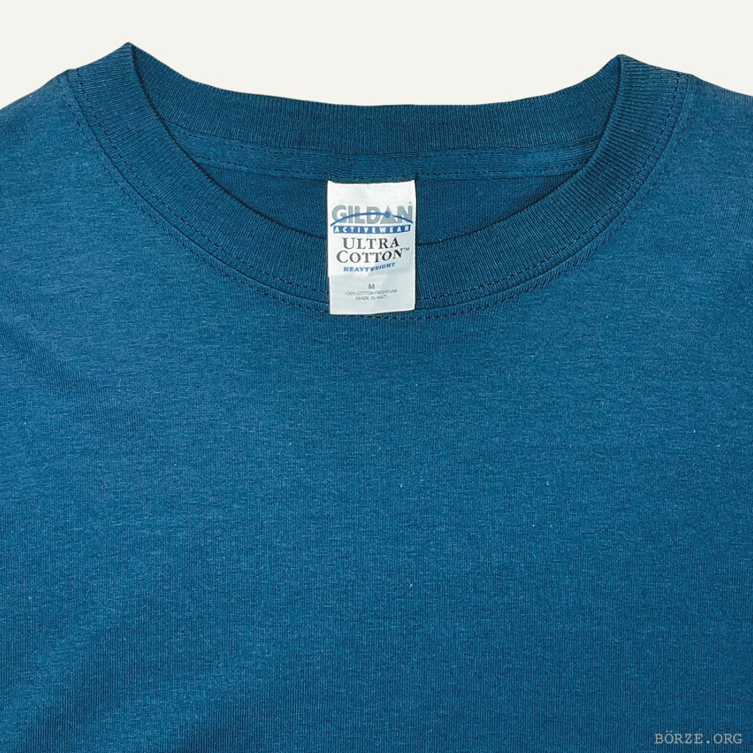Late 1990s GILDAN ULTRA COTTON CHARCOAL BLUE VINTAGE PLAIN BLANK T-SHIRT M/L