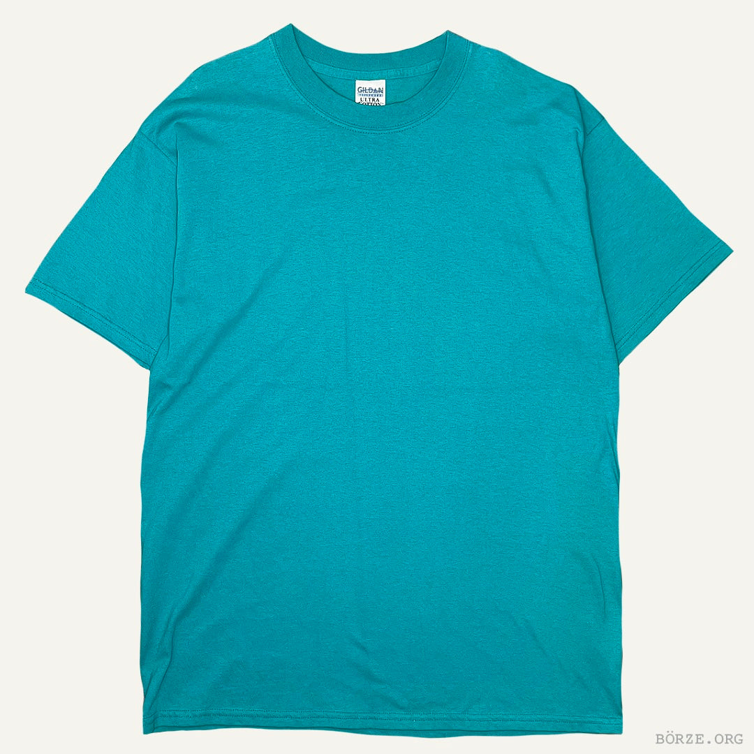Late 1990s GILDAN ULTRA COTTON TURQUOISE VINTAGE PLAIN BLANK T-SHIRT LARGE