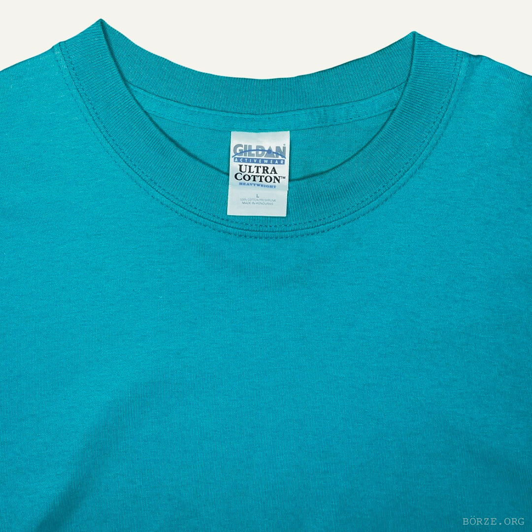 Late 1990s GILDAN ULTRA COTTON TURQUOISE VINTAGE PLAIN BLANK T-SHIRT LARGE